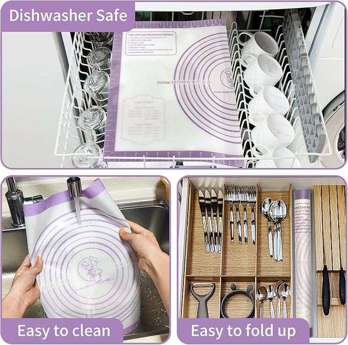 Non-stick Silicone Pastry Mat, Extra Large Silicone Baking Mat - Image 6