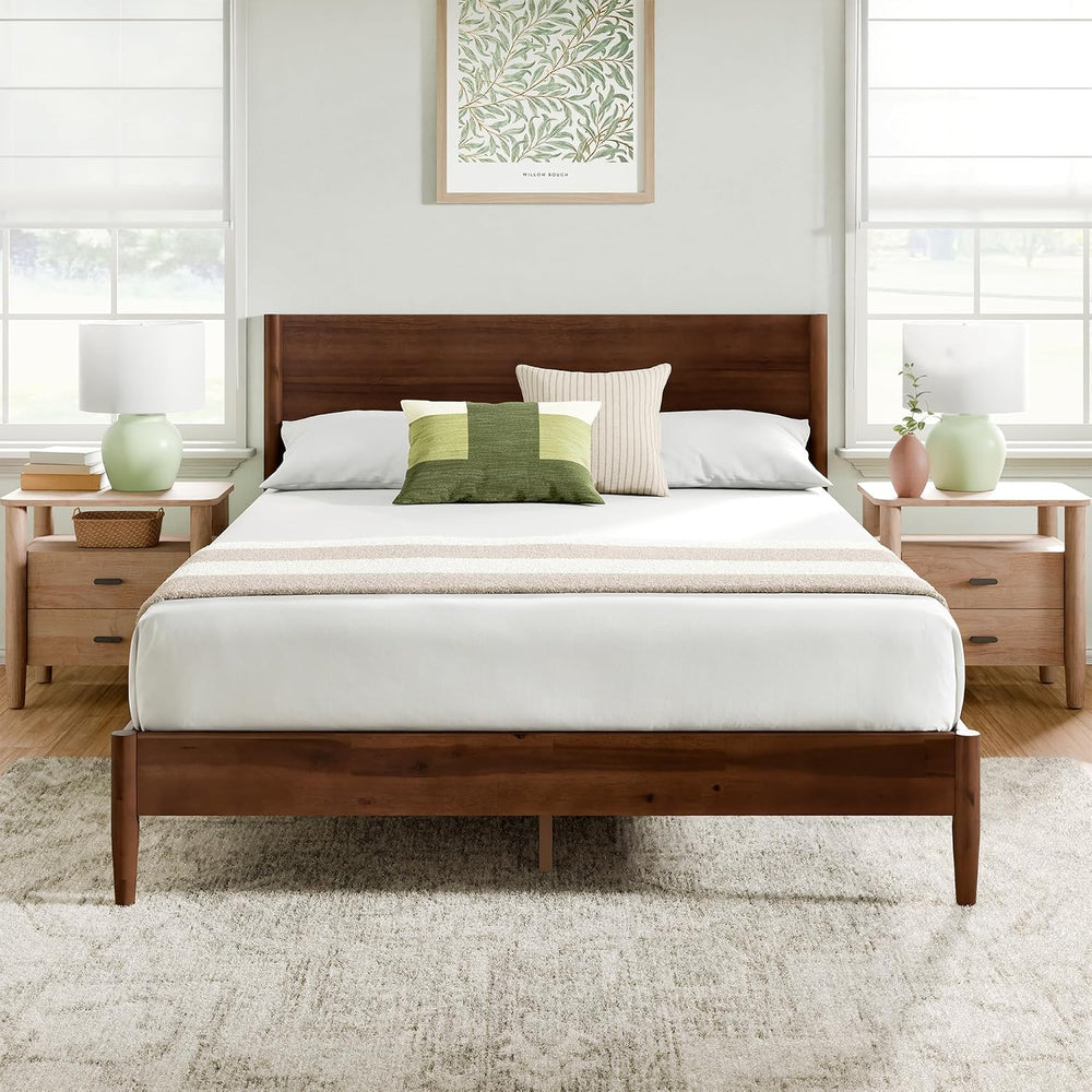 Zinus Allen Mid Century Wood Platform Bed Frame, Queen