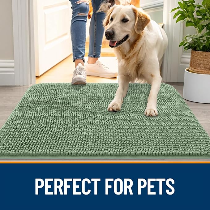 OLANLY Dog Door Mat for Muddy Paws 47x32, Absorbs Moisture and Dirt, Absorbent - Image 6