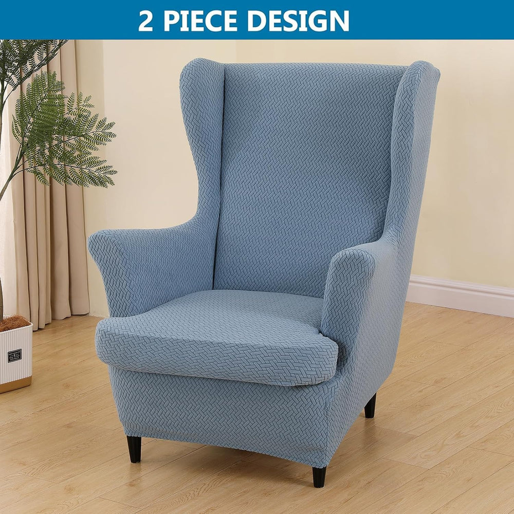 HZDHCLH Wingback Chair Slipcovers 2 Piece Stretch Armchair Covers Washable