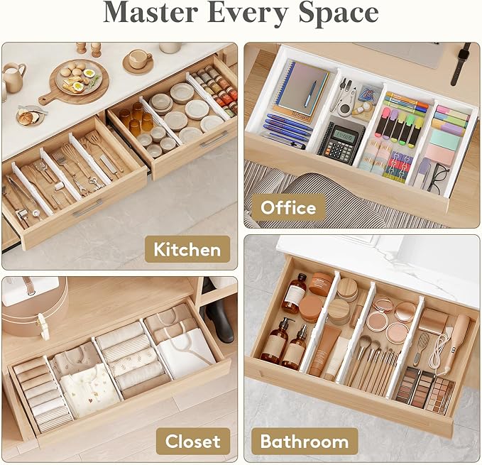 Lifewit Drawer Dividers for Clothes, 3.2" Tall 10.5"-16.5" Expandable Dresser - Image 6