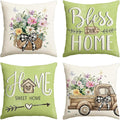 AVOIN colorlife Bless Our Home Eucalyptus Leaves Throw Pillow Covers, 16 x 16 by AVOINcolorlife