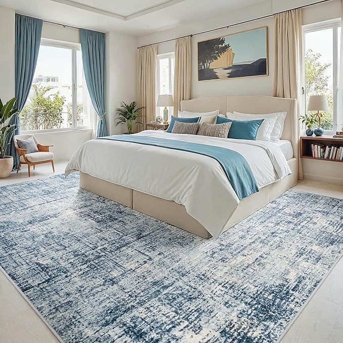 9x12 Area Rugs for Living Room Washable Rug: Anti-Skid Abstract Modern Living - Image 2