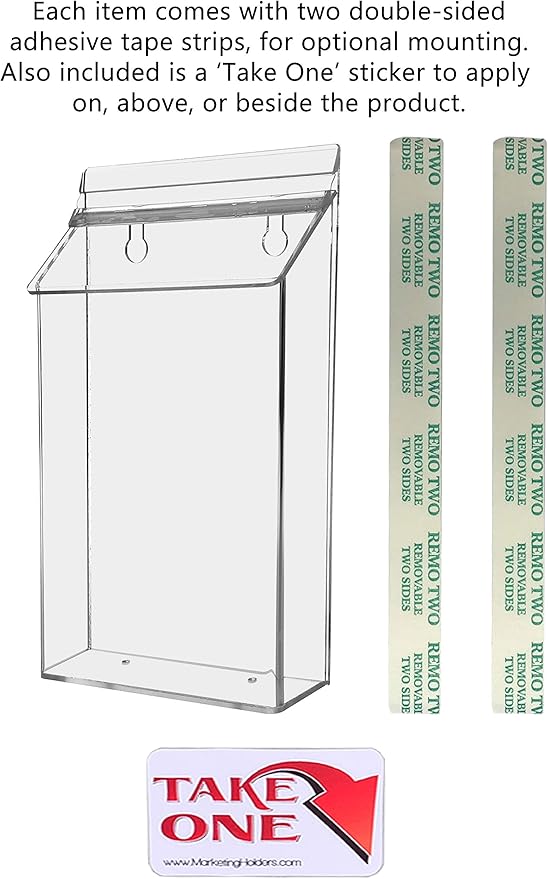 Outdoor Brochure Holder Holds 6" x 10" Booklets Wall Mount Clear - Image 4