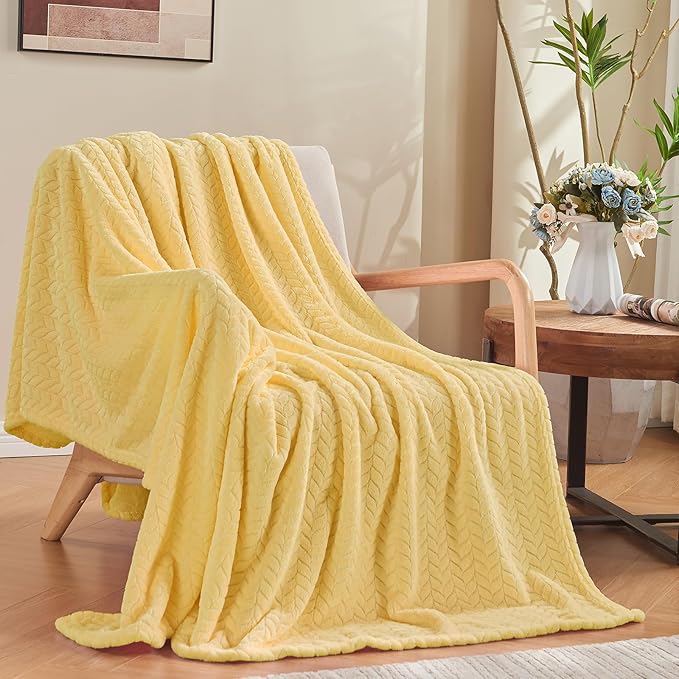 inhand Fleece Twin Blanket for Bed Champagne Gold Throw Blanket for Couch Super by inhand