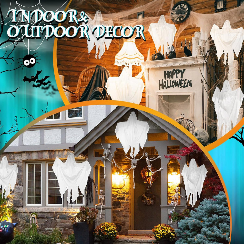 Libima 12 Pcs Halloween Hanging Ghost Decoration 27.5 Inch Cute Flying Ghost ...