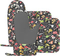 Fresh Mushroom Oven Mitts and Pot Holders Sets of 4, Resistant Hot Pads by Nelife