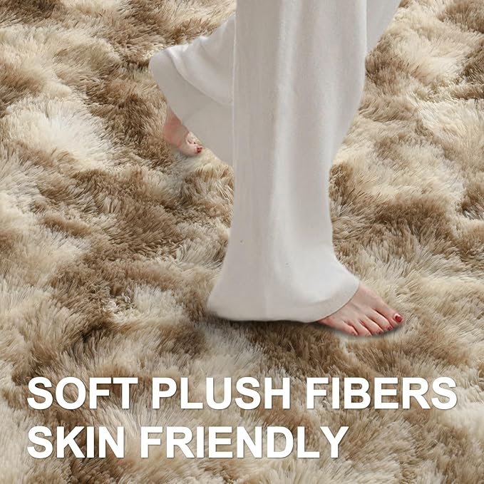 4x6 Ft Shag Area Rug for Bedroom Living Room, Tie-Dyed Ultra Soft Fluffy Furry - Image 4