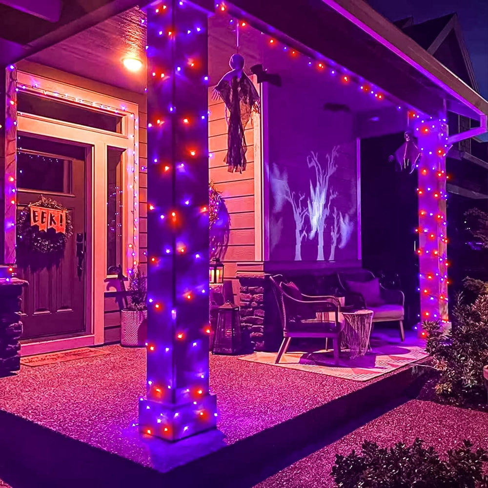 2 Pack Halloween Lights, Total 200FT 600 LED Outdoor String Lights