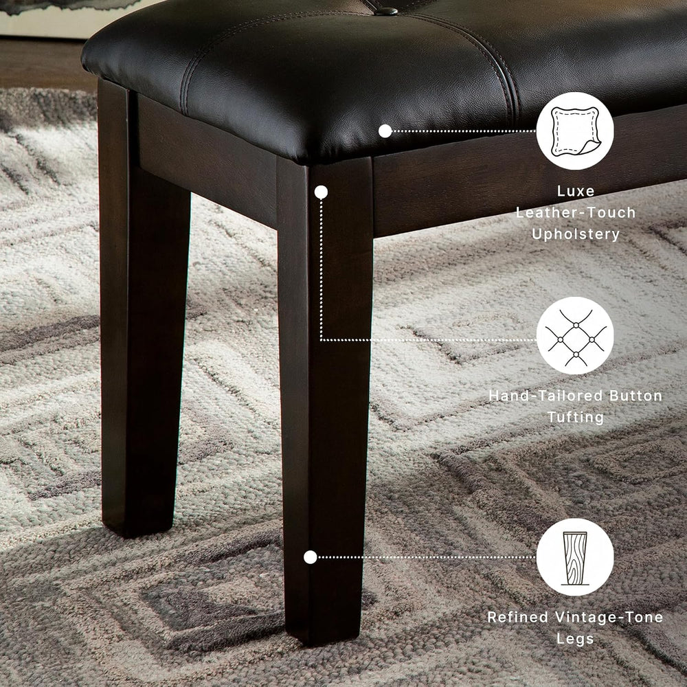 Signature Design by Ashley Haddigan 1-Piece Dining Bench, Faux Leather