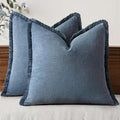 MIULEE Decorative Throw Pillow Covers Neutral Linen Fringe Throw Pillows Set of by MIULEE