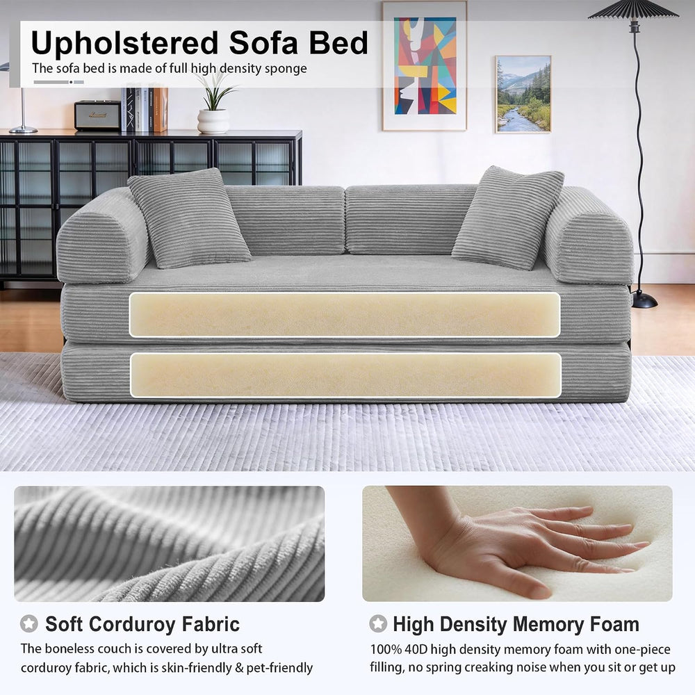 JJJ 78 inch Boneless Sofa Bed Sleeper Couch