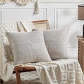 Fancy Homi 2 Packs Neutral Grey Decorative Throw Pillow Covers 16x16 Inch by Fancy+Homi