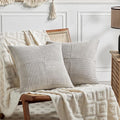 Fancy Homi 2 Packs Neutral Grey Decorative Throw Pillow Covers 20x20 Inch by Fancy+Homi