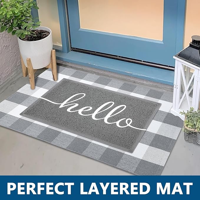EARTHALL Funny Hello Mats Outdoor/Indoor, Front Door Mat Outside Entrance - Image 6