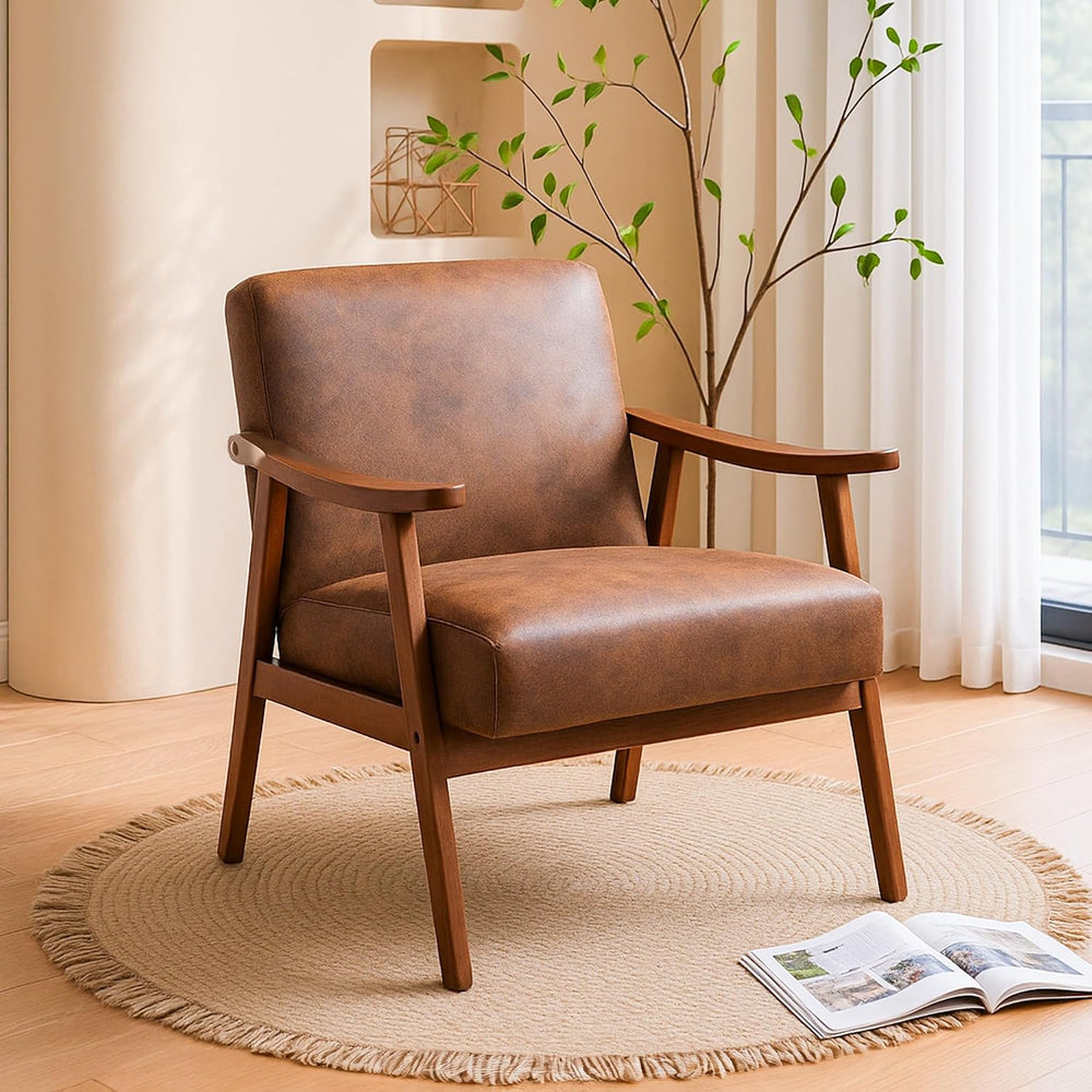 Container Furniture Direct Accent Chair with Microfiber Upholstery and Solid ...