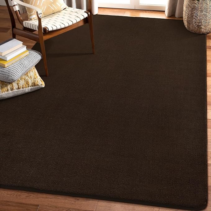 Amearea Modern Area Rugs for Bedroom Living Room, 4x6 Feet Brown Thickened - Image 7