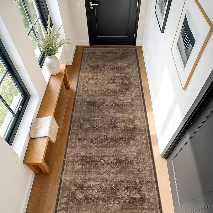 Brown Washable Long Runners for Hallways, 2x10 Wide Kitchen Runner Rug - Image 6