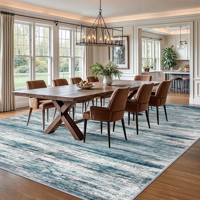 KOZYFLY Area Rug 9x12 Modern Ombre Living Room Rug, Washable Large Thin Rugs - Image 3