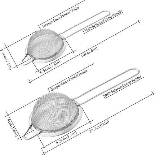2 Pack Fine Mesh Strainers, Mini Stainless Steel Strainer - Image 2
