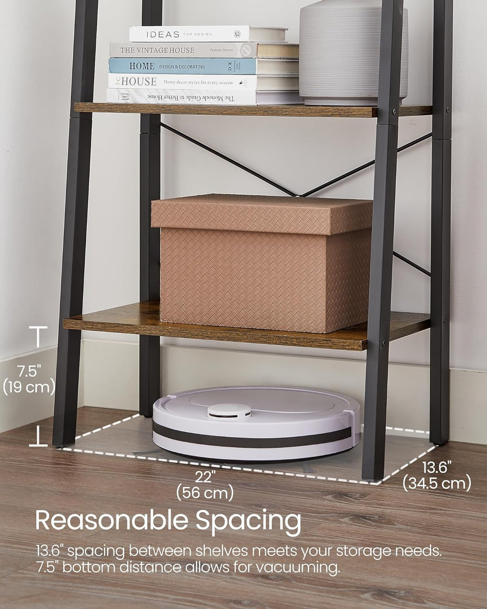 VASAGLE BARNET Collection - Ladder Shelf, Bookshelf, Storage Rack, Modern Boo...