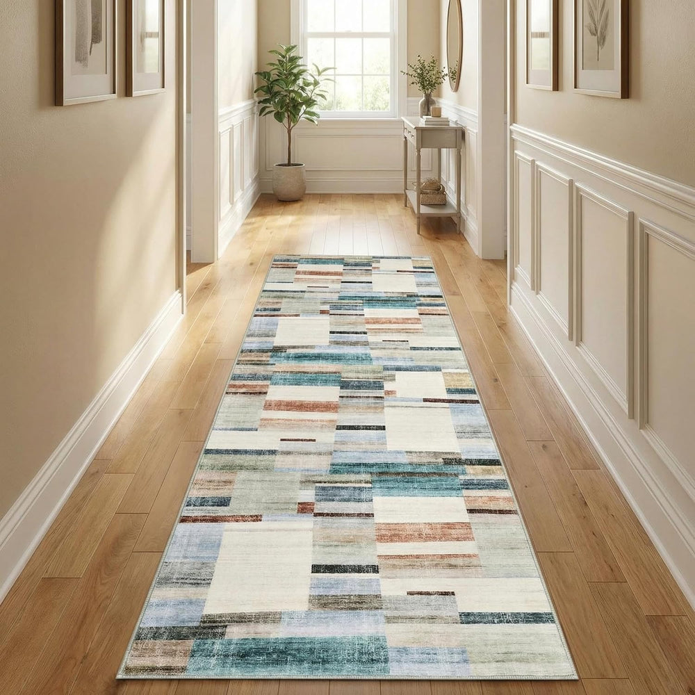 Garvee Geometric Washable Runner Rug 2x10 Entryway Rug Non Slip Kitchen Rugs ...