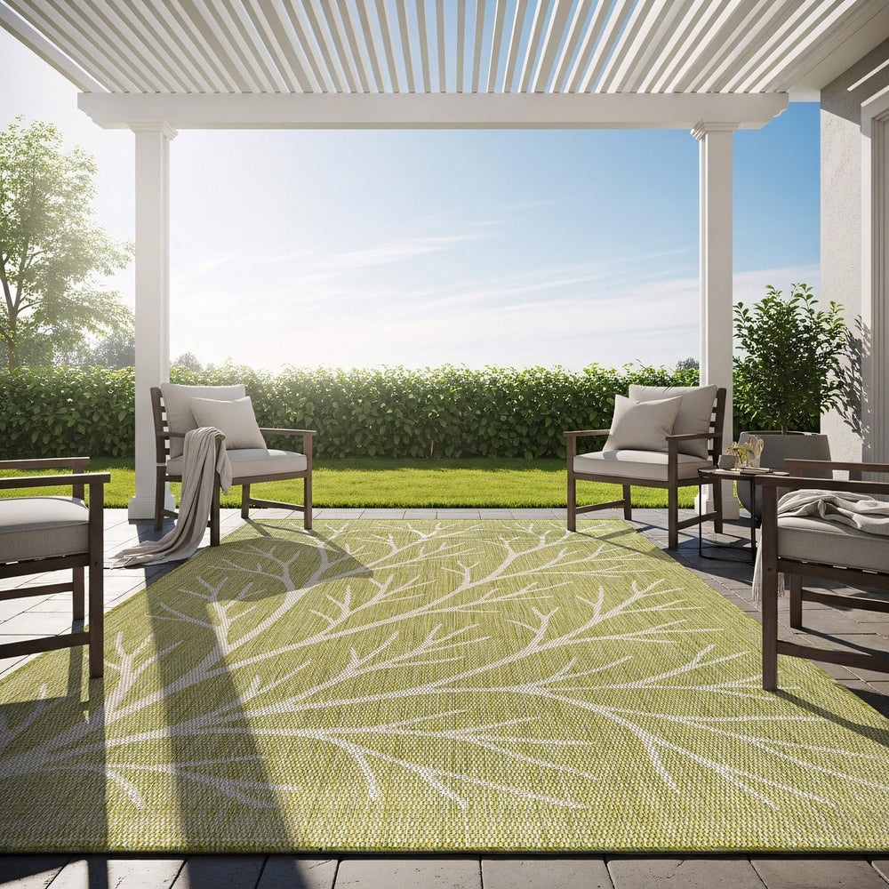 Washable Indoor Outdoor Rug 8x10 Modern Area Rugs Branch Pattern Non Shedding...