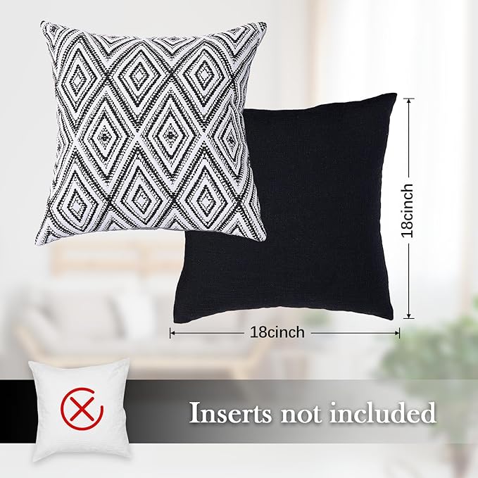 HPUK Decorative Throw Pillow Covers Set of 4 Geometric Design Linen Cushion - Image 3