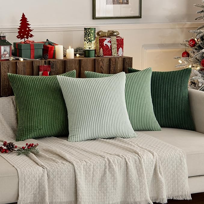 MIULEE Boho Farmhouse Sage Green Throw Pillow Covers 20x20 Inch Set of 4 - Image 9