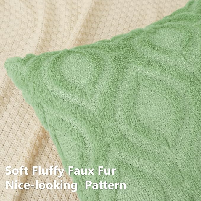 decorUhome Summer Throw Pillow Covers 22x22 Inch Set of 2, Soft Plush Faux Wool - Image 2