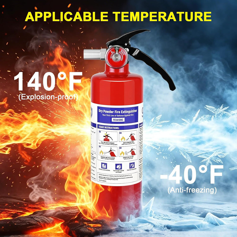 2 Pack ABC Fire Extinguishers, 2.5 lb 1A:10B:C Rated with Mount