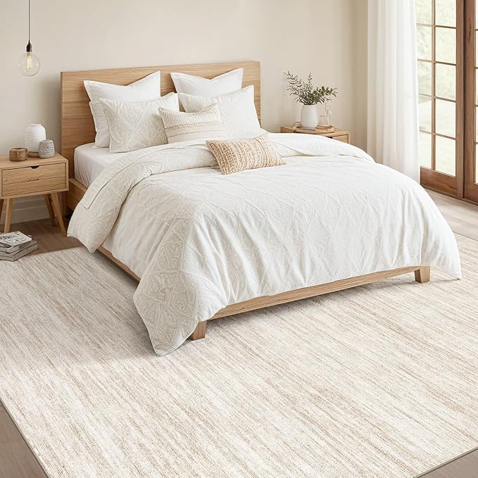 Nakagishi 5x8 Area Rugs Living Room: Washable Large Vintage Rug Neutral - Image 5