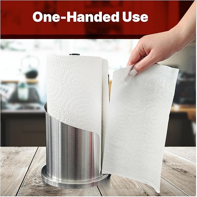 Stainless Steel Paper Towel Holder Countertop, Modern Spiral Cover Design