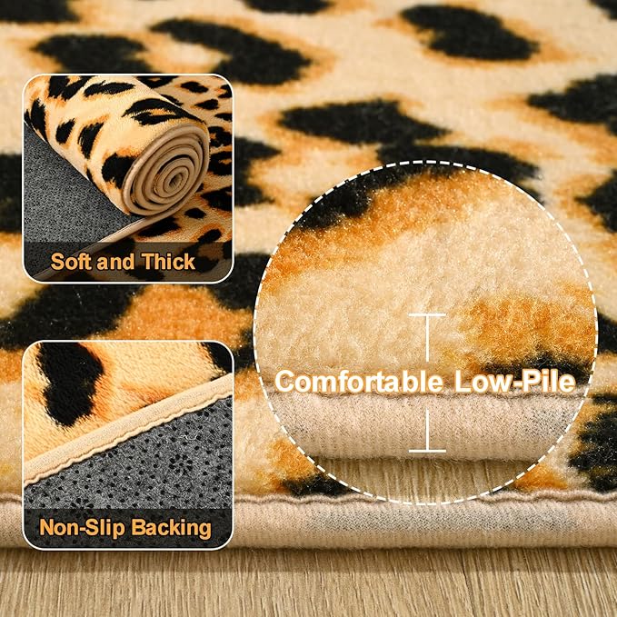 Amearea Soft Leopard Rugs for Bedroom Living Room, 4x6 Modern Cheetah Print - Image 3