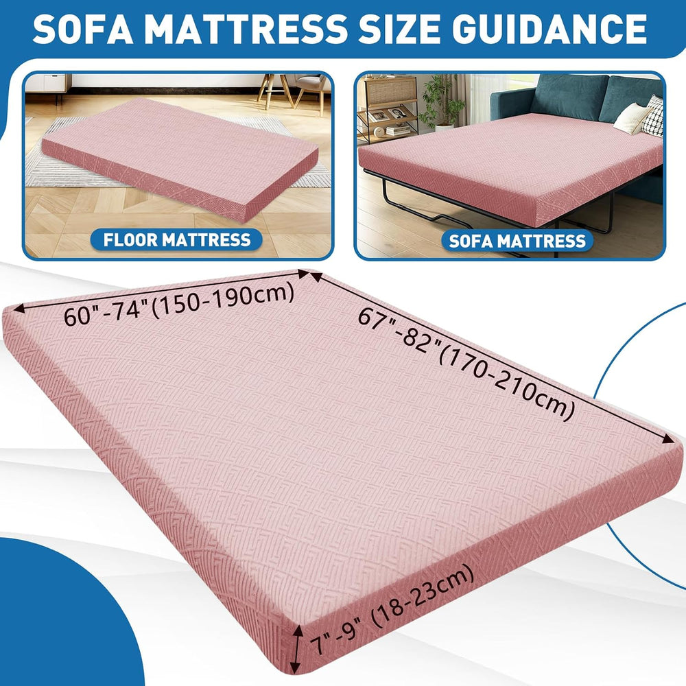 Stretch Fit Futon Cover (67"-82") Armless Futon Sofa Bed Slipcover ...