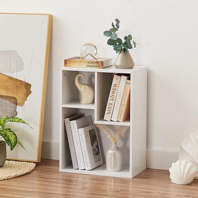 VECELO 3-Cube Small Bookshelf, Modern Bookcases with Shelves Height Up to 12....