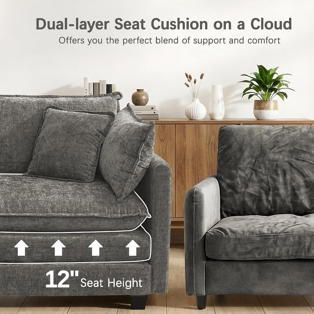 Modular Sectional Sofa 102" Oversized Cloud Couch with Ottoman