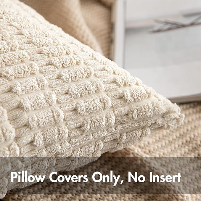 MIULEE Pack of 2 Corduroy Decorative Throw Pillow Covers 18x18 Inch Soft Boho - Image 4