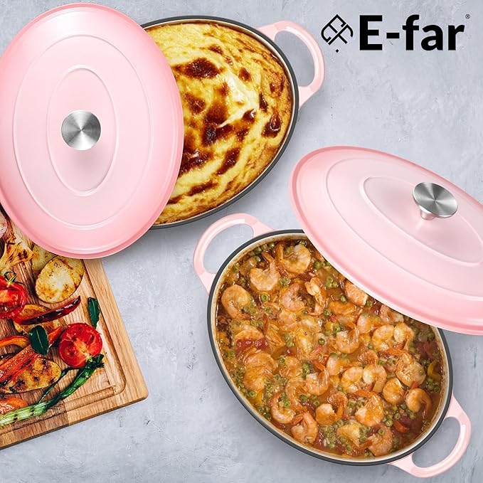 E-far 7QT Oval Dutch Oven Pot