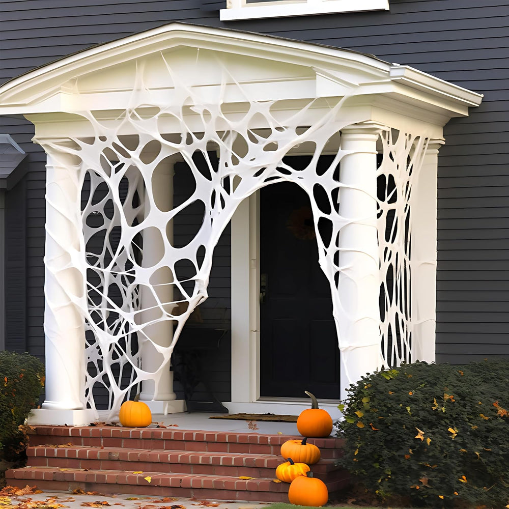 JOYIN 1000sqft Halloween Spider Web Outdoor Decoration, Giant Spider Cobwebs ...