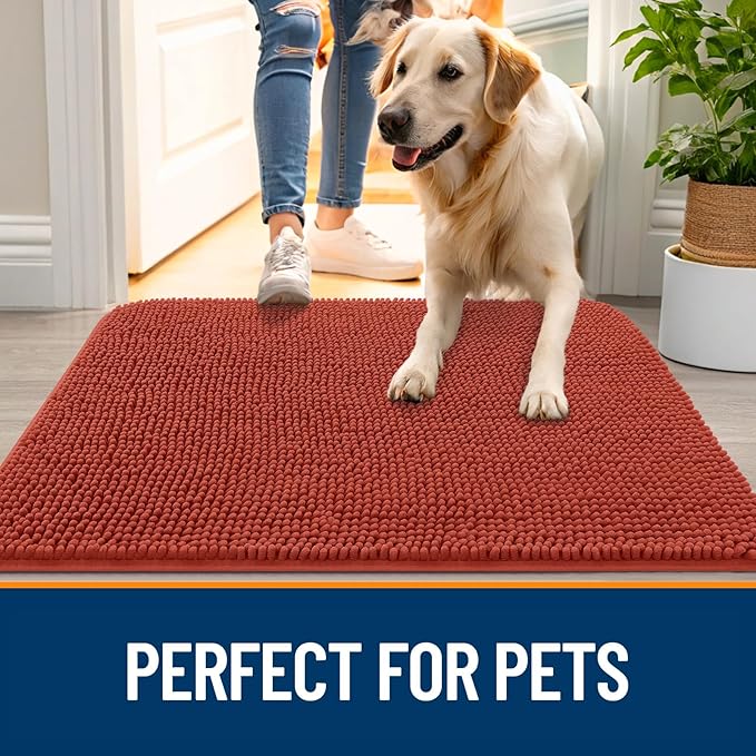 OLANLY Dog Door Mat for Muddy Paws 70x46, Absorbs Moisture and Dirt, Absorbent - Image 6