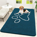 OLANLY Dog Door Mat for Muddy Paws 59x35, Paw Print Design, Absorbs Moisture by OLANLY