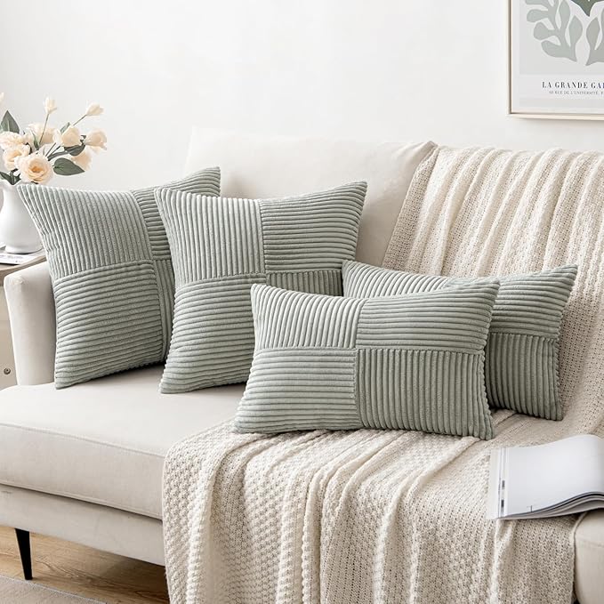MIULEE Silver Grey Decorative Euro Sham Pillow Covers 24x24 Inch - Image 4