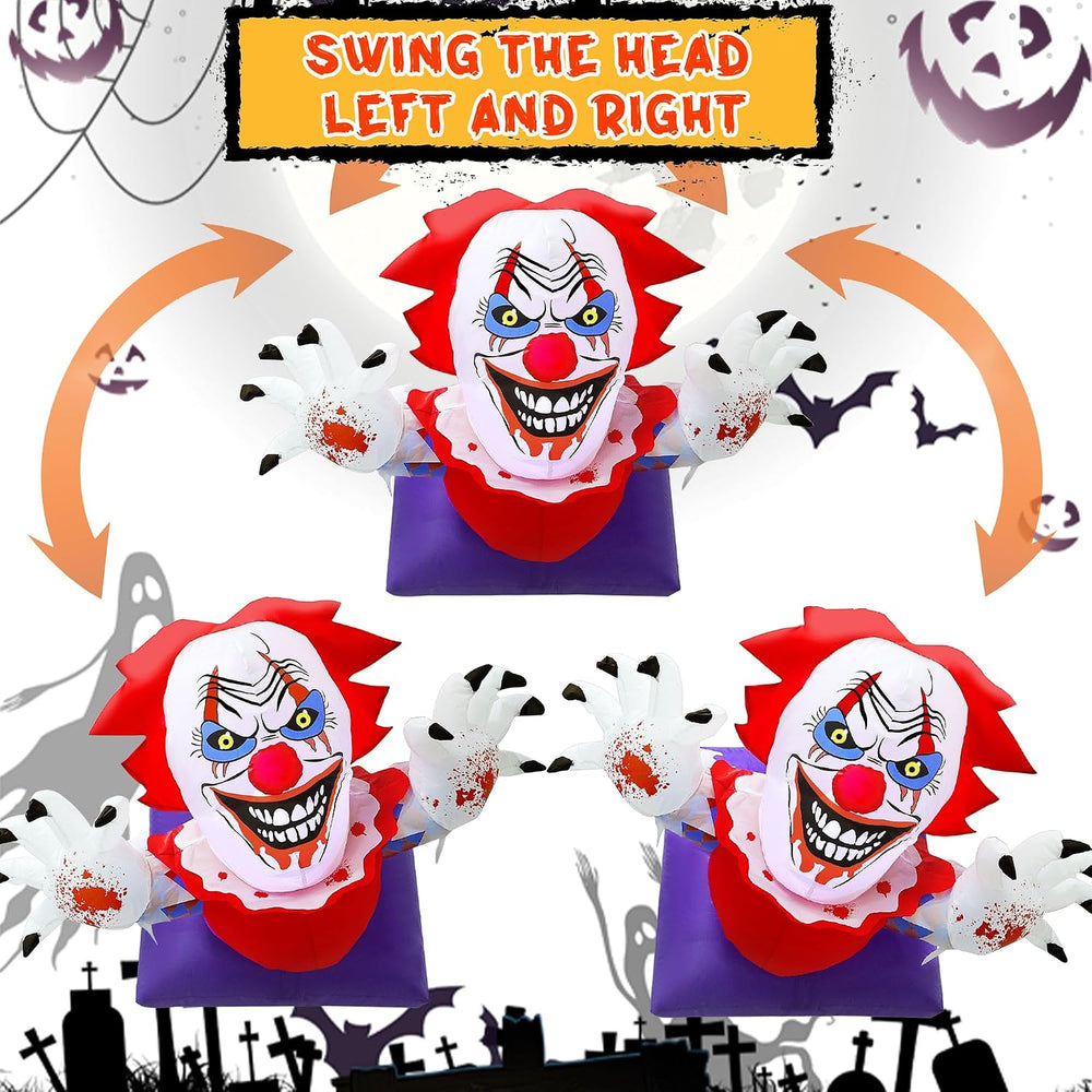 Lulu Home 4.1FT L Halloween Inflatable Clown Decoration