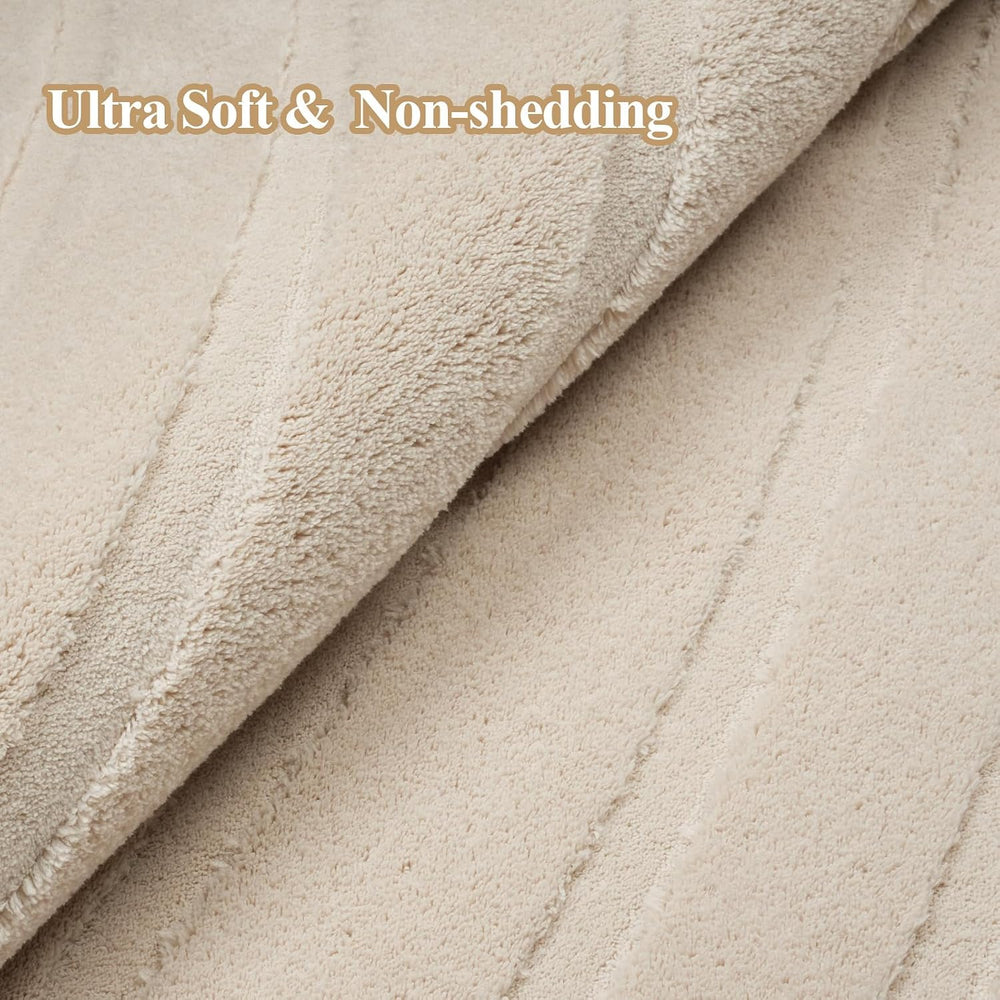famibay 6x9 Area Rugs for Living Room Bedroom, Modern Washable Rug, Beige