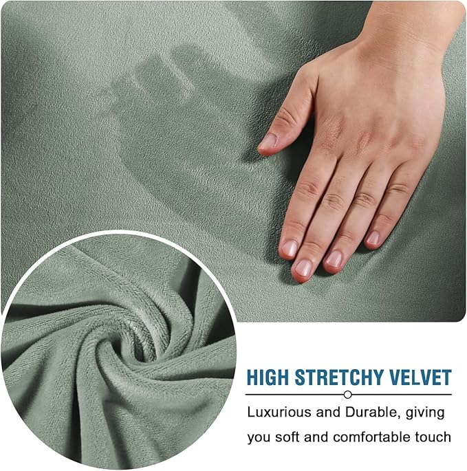 H.VERSAILTEX High Stretch Sofa Slipcover 4 Piece Cover Velvet Furniture - Image 5