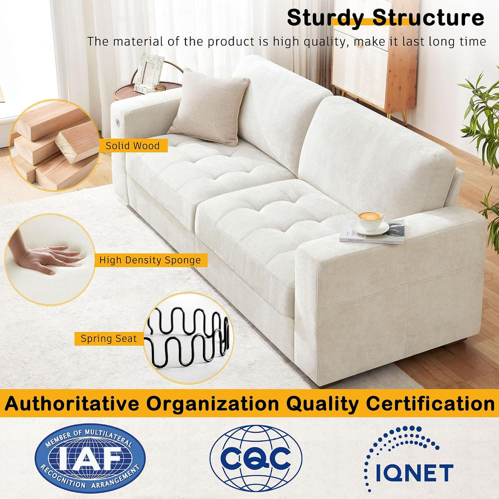 Hanherry 89" Sofa for Living Room, Modern Comfy Sofa with Medium Firm Se...