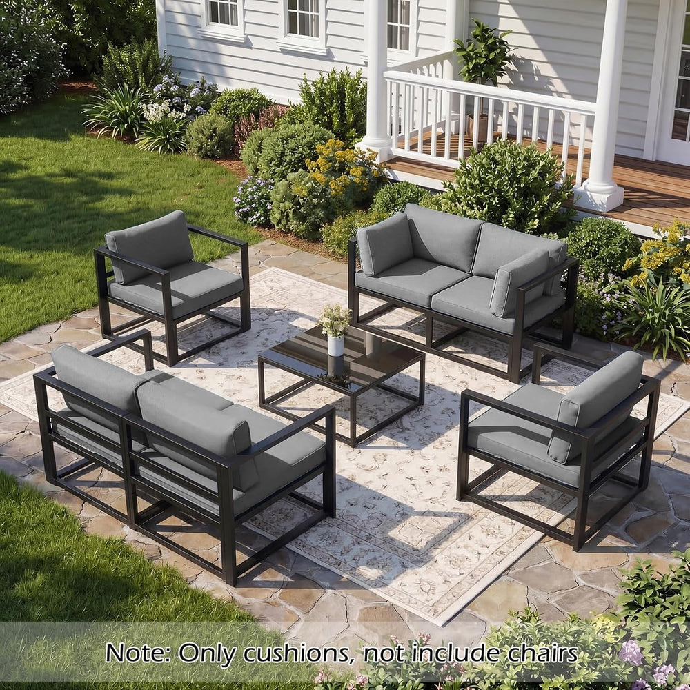HOMREST Replacement Cushions for Outdoor Furniture, 25x25 Inch 14-Piece Patio...