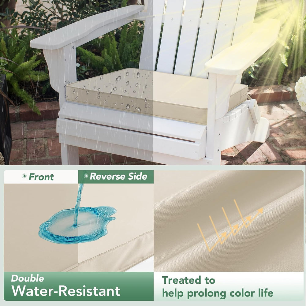 Outdoor Chair Cushions Set of 4: Waterproof & Fade Resistant Deep Seat Cu...