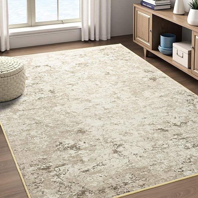 Toneed Abstract Area Rug 5x8 Modern Washable Rug Soft Non Slip Rug Low Pile - Image 5